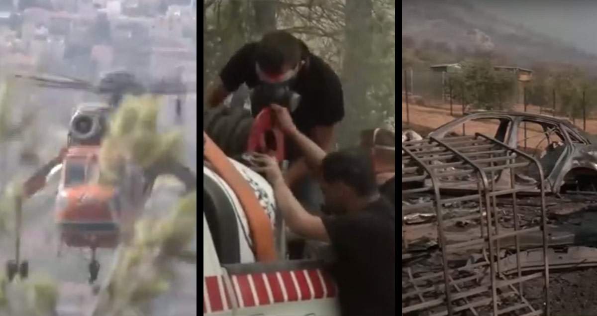 Ελαφρώς βελτιωμένη η κατάσταση στην Πάρνηθα – Το σκηνικό της καταστροφής στην Αγία Παρασκευή